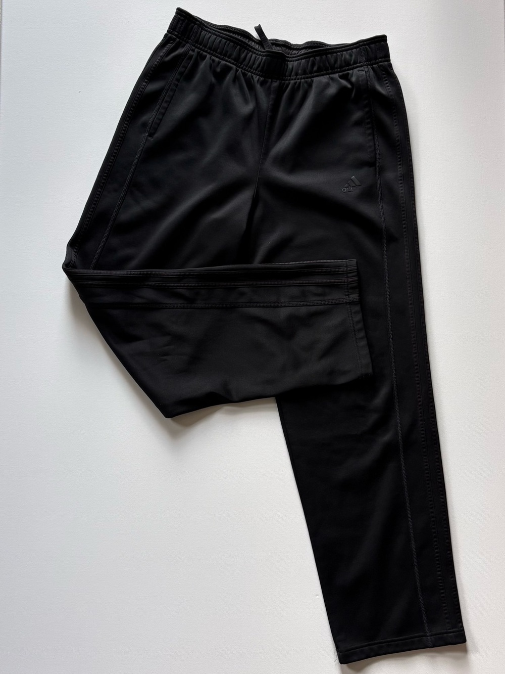 adidas Climawarm Men's Large Black Fleece Lined Track Pants Drawstring